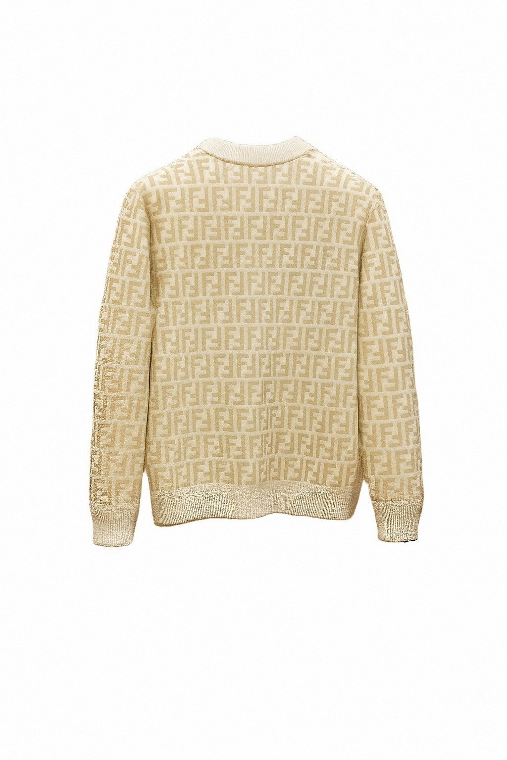 Beige and White Monogram Knit Sweater