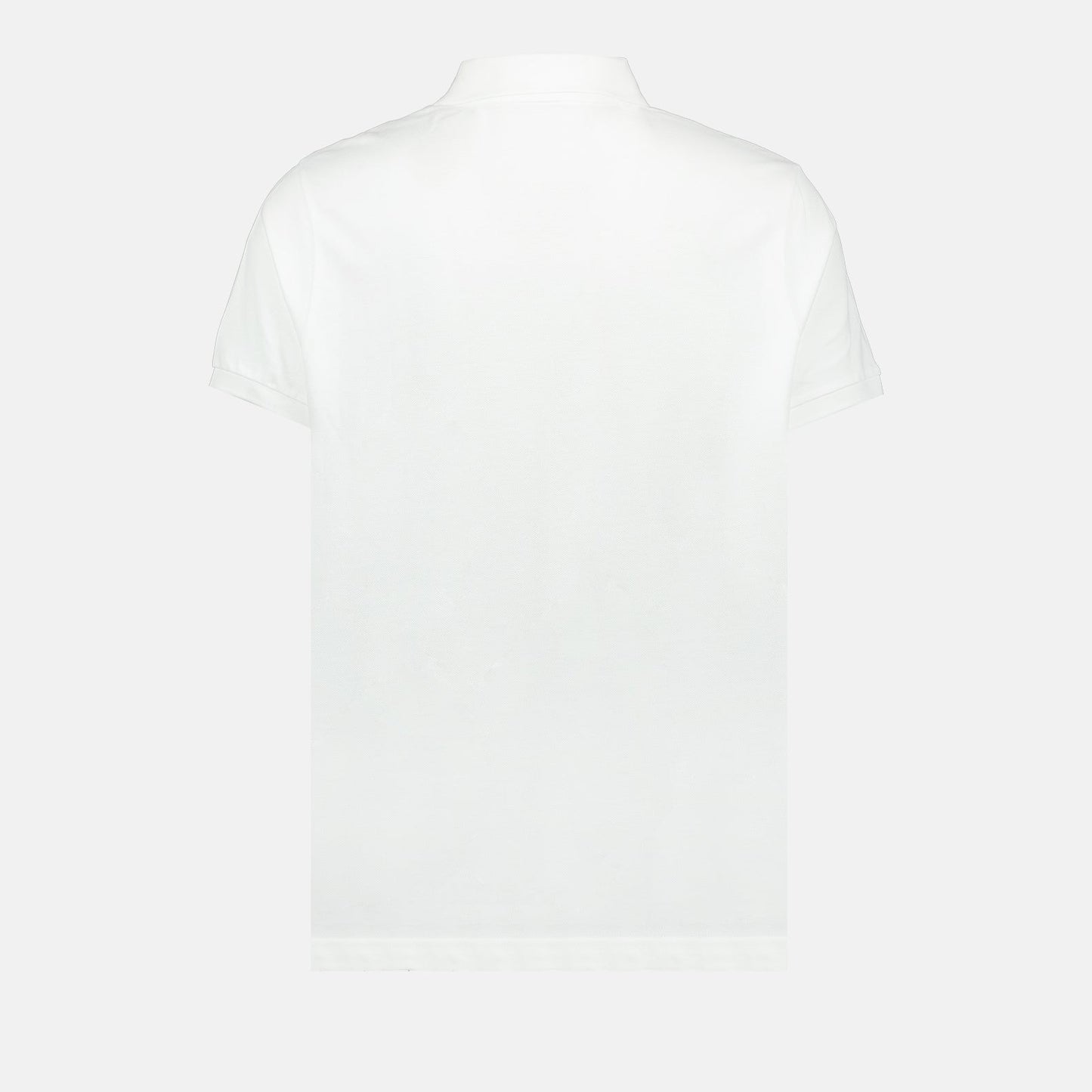 White Polo Shirt with Signature Button Detail