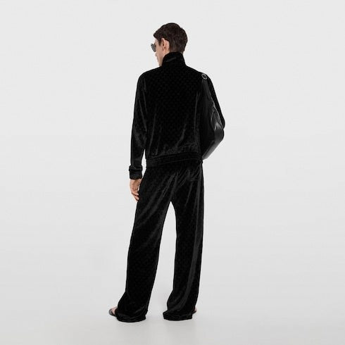 GG stretch velvet devoré zipped jacket