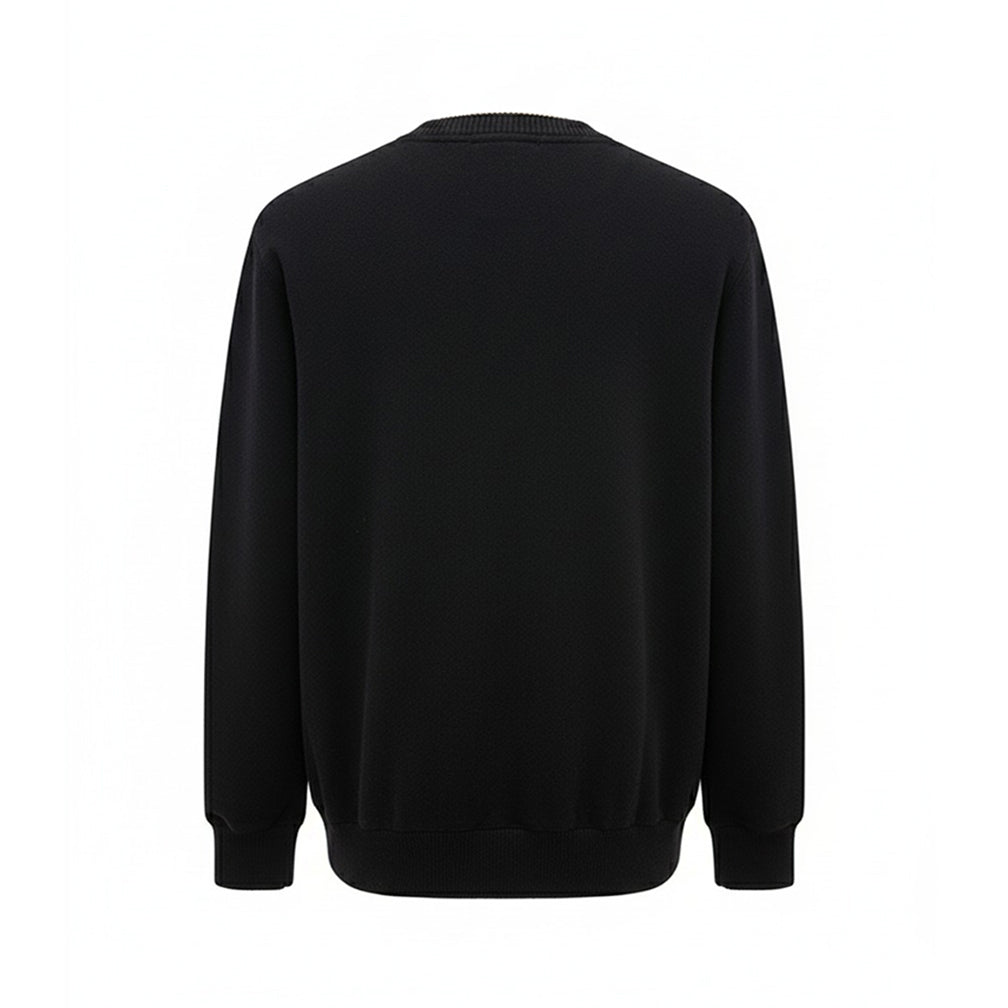 H Rond Embroidered Wool Crewneck Sweater