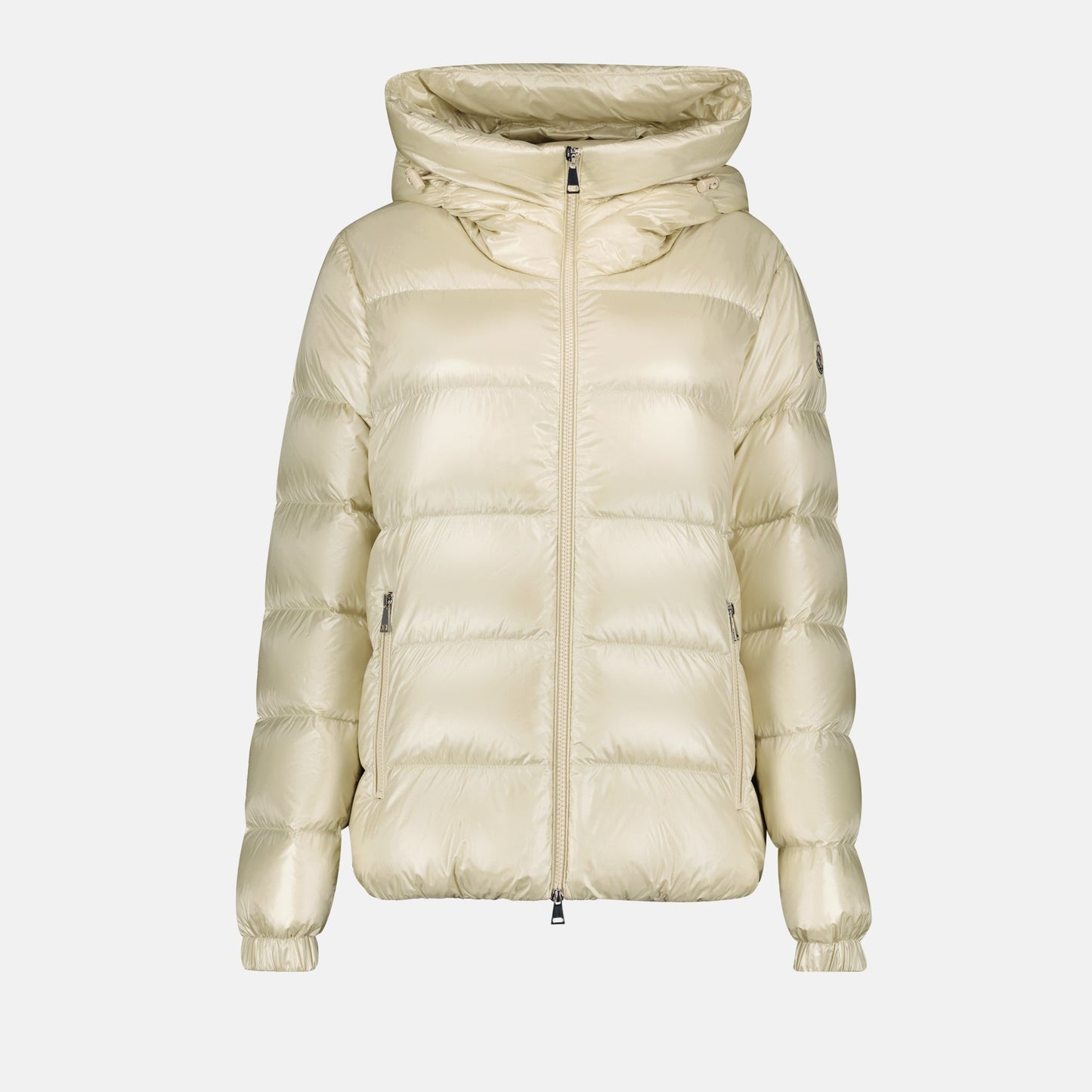 Cream Hooded Down Puffer Jacket