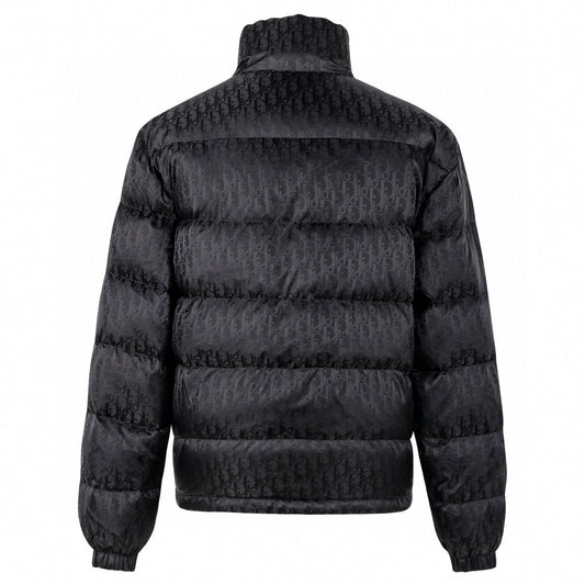 Oblique Quilted Down Jacket – Black