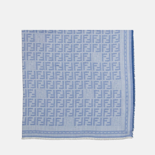 Logo Jacquard Scarf– Light Blue