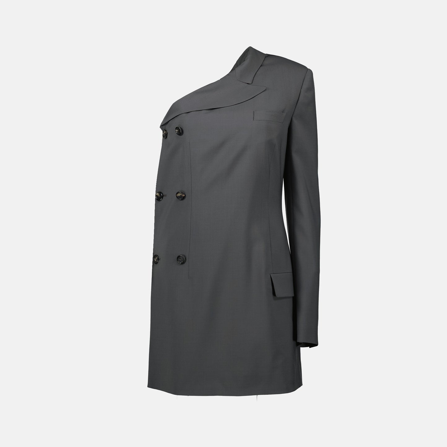Asymmetric Double-Breasted Tailored Dress