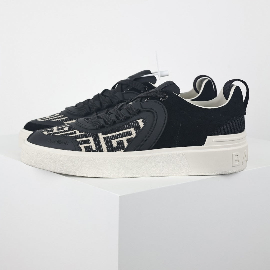 B-Court Sneakers in Black & Ivory Monogram