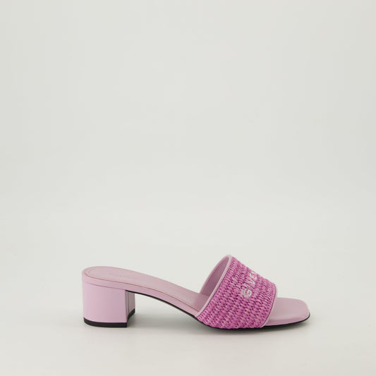 Raffia Logo Mule Sandals