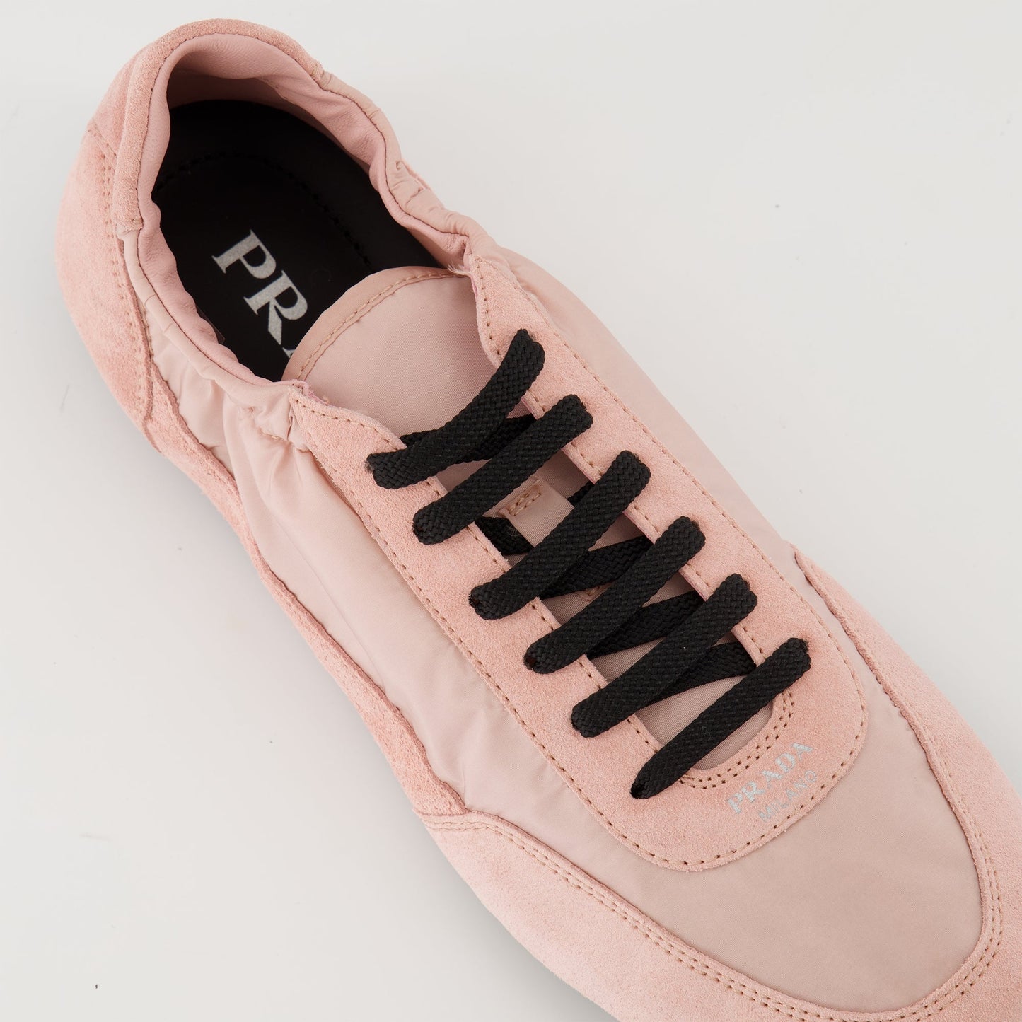 Pink Suede & Nylon Sneakers