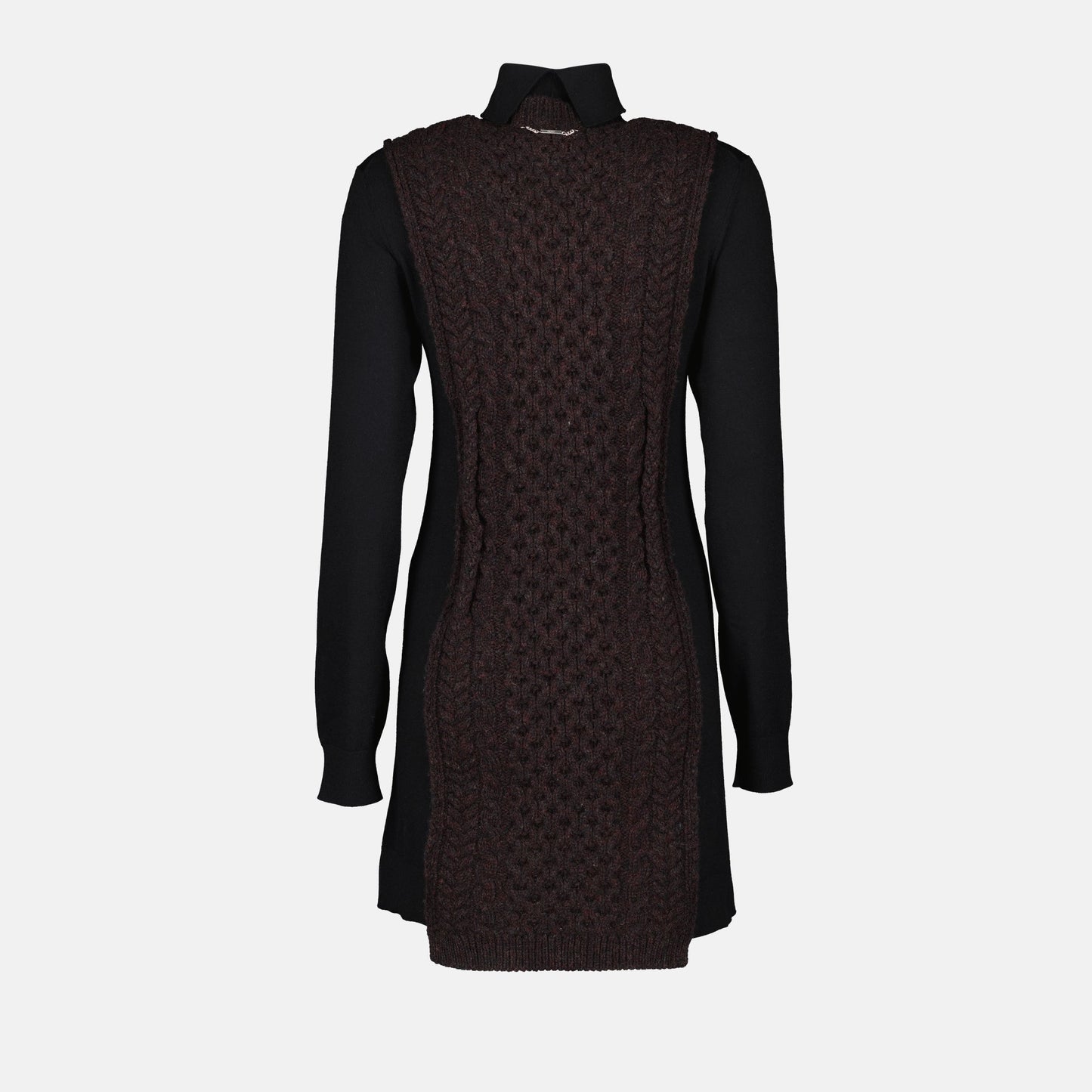 Cable-Knit Panel Turtleneck Dress