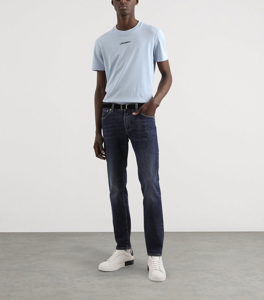 DG Slim-Fit Logo Plaque Jeans