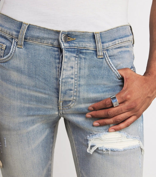 MX1 Suede-Panel Distressed Straight