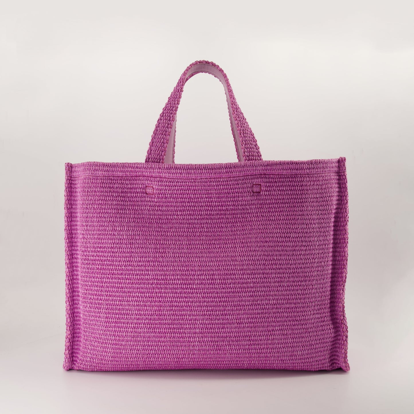 Pink Raffia Tote Bag with Logo
