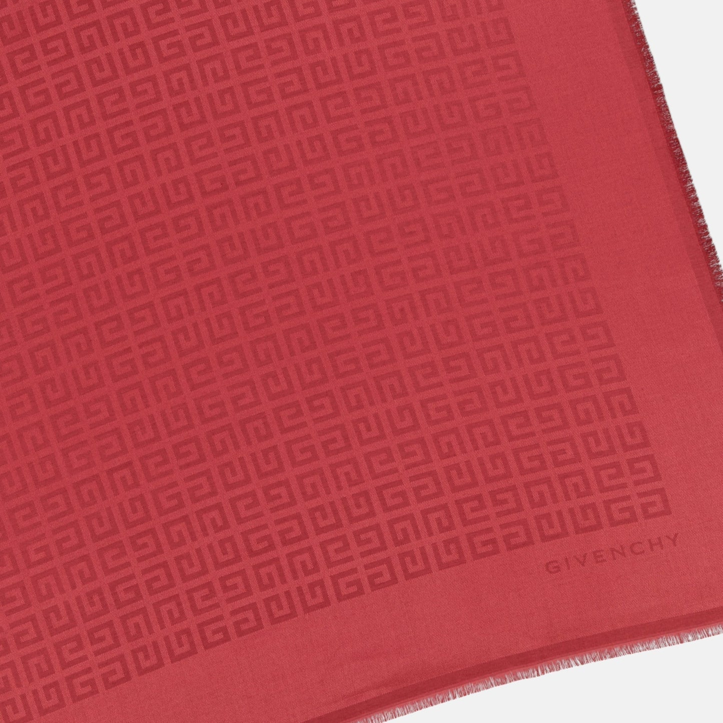 Monogram Tonal Scarf – Red