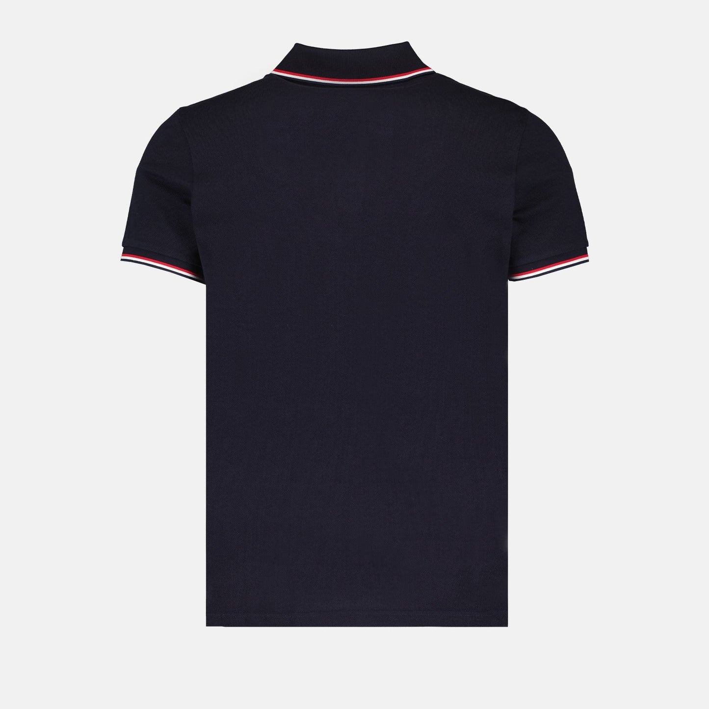 Navy Polo Shirt with Tricolour Trim