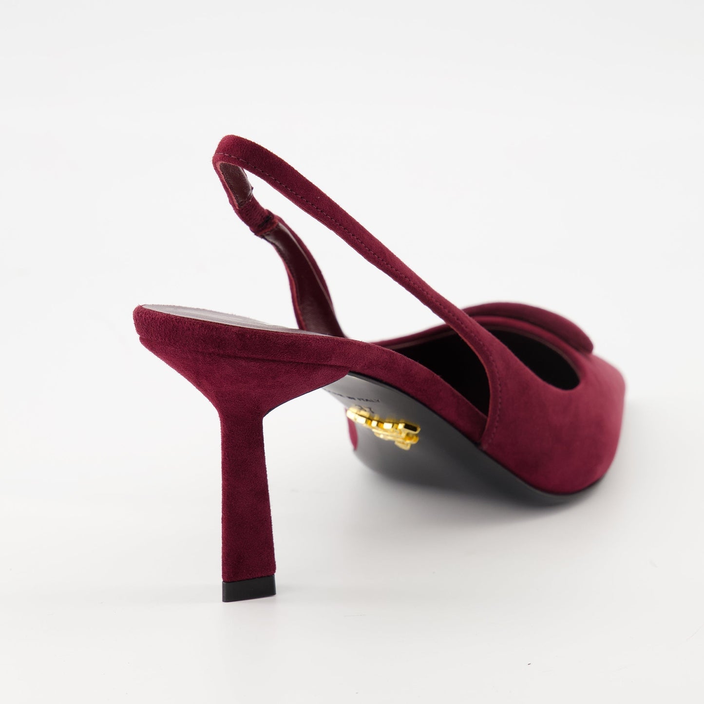 Burgundy Suede Slingback Pumps