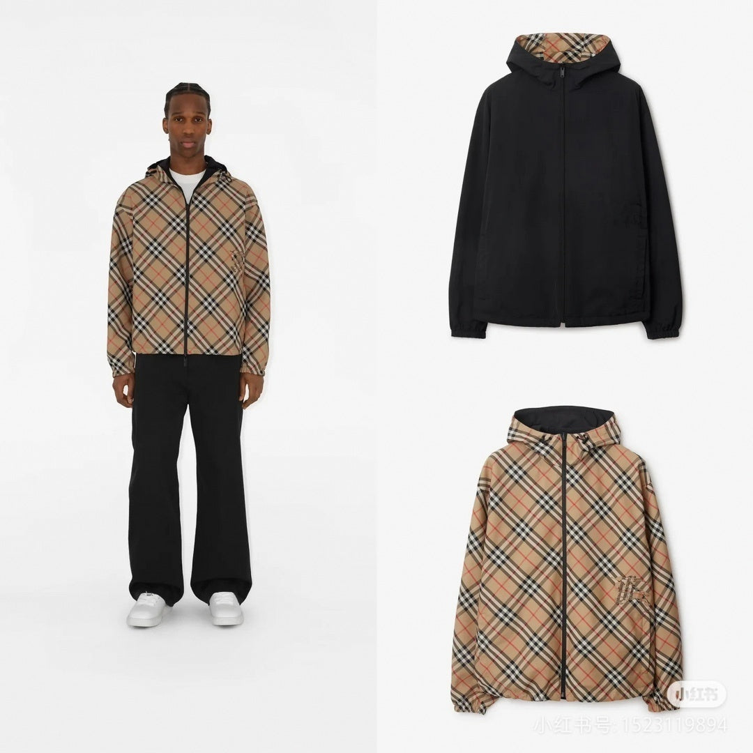 Reversible Vintage Check Hooded Jacket