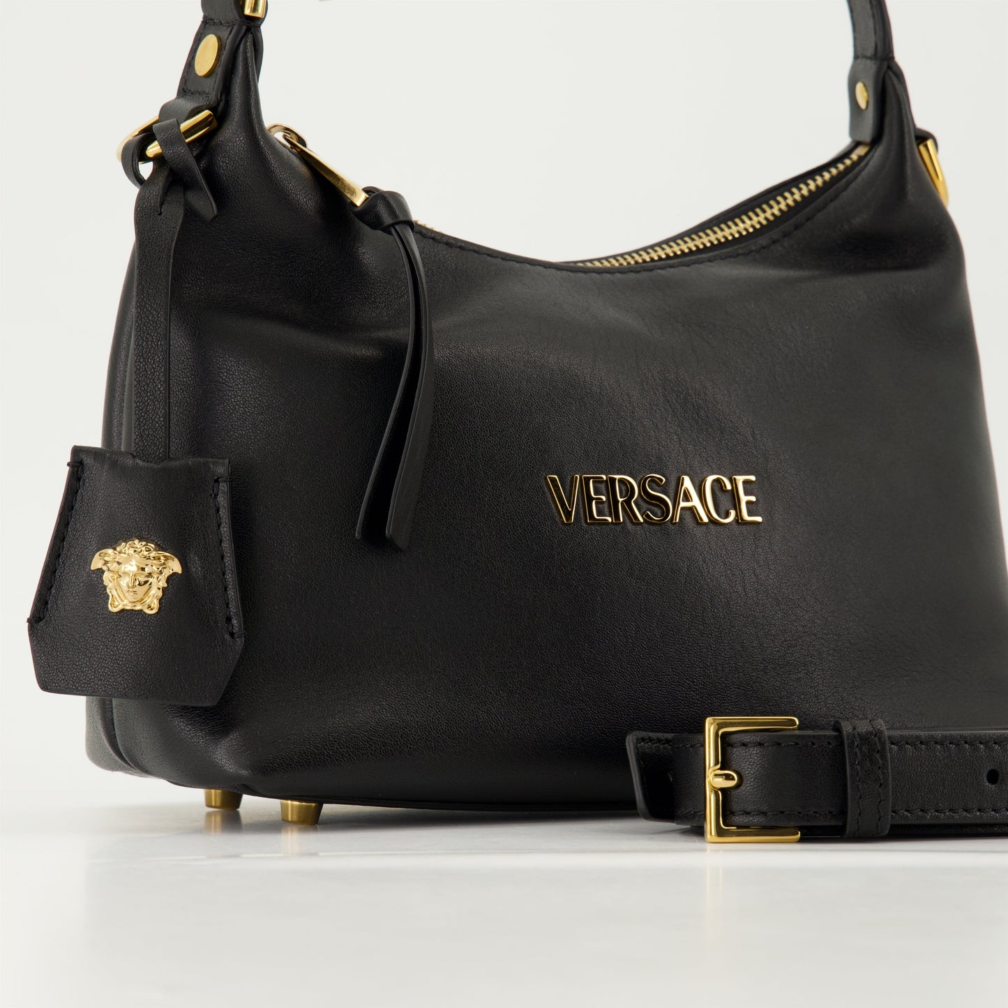 Logo Leather Hobo Bag