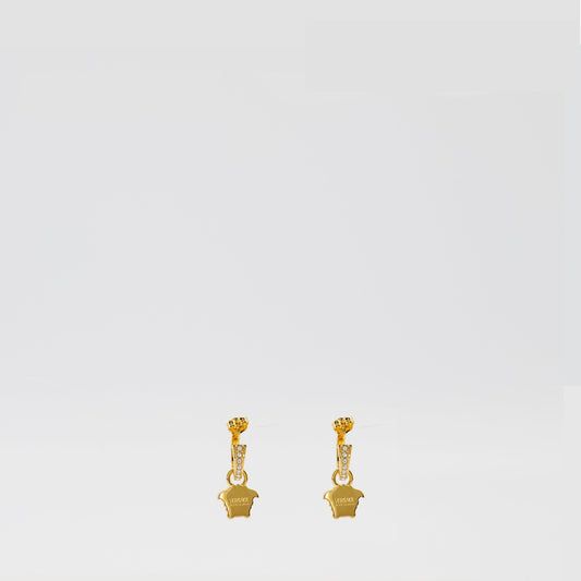 Medusa Drop Earrings with Crystal Bar