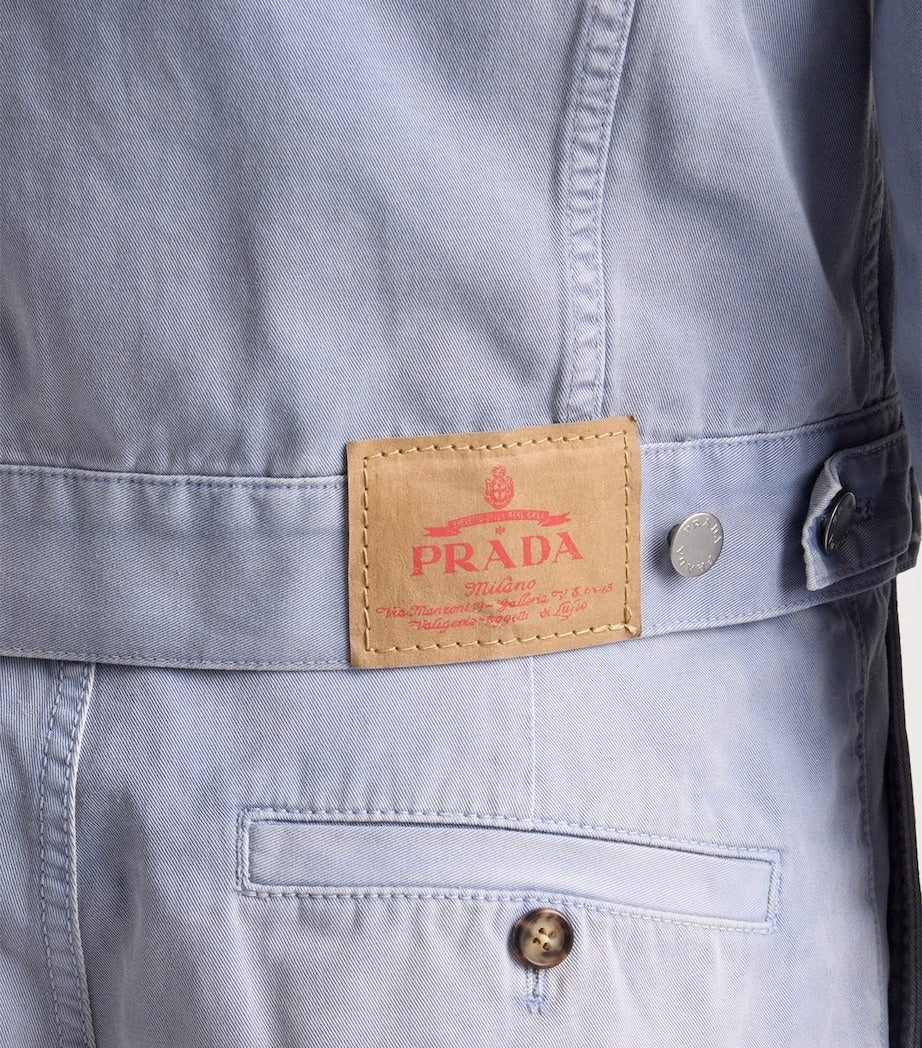 Light Wash Cotton Gabardine Denim Jacket