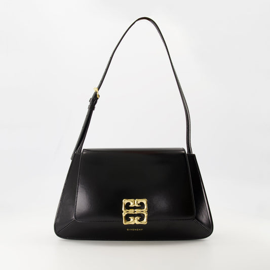 Black Leather 4G Logo Shoulder Bag