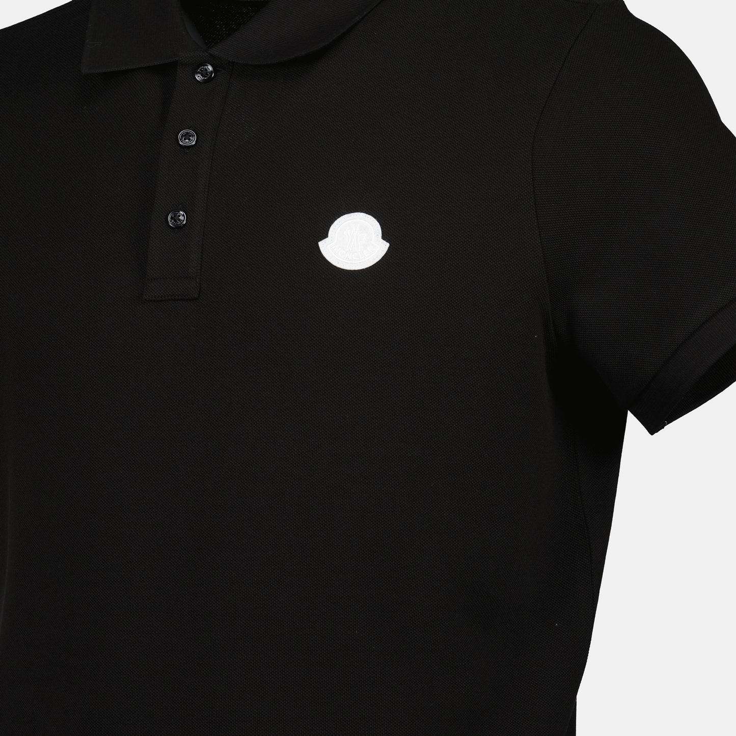 Black Polo Shirt with Tonal Logo
