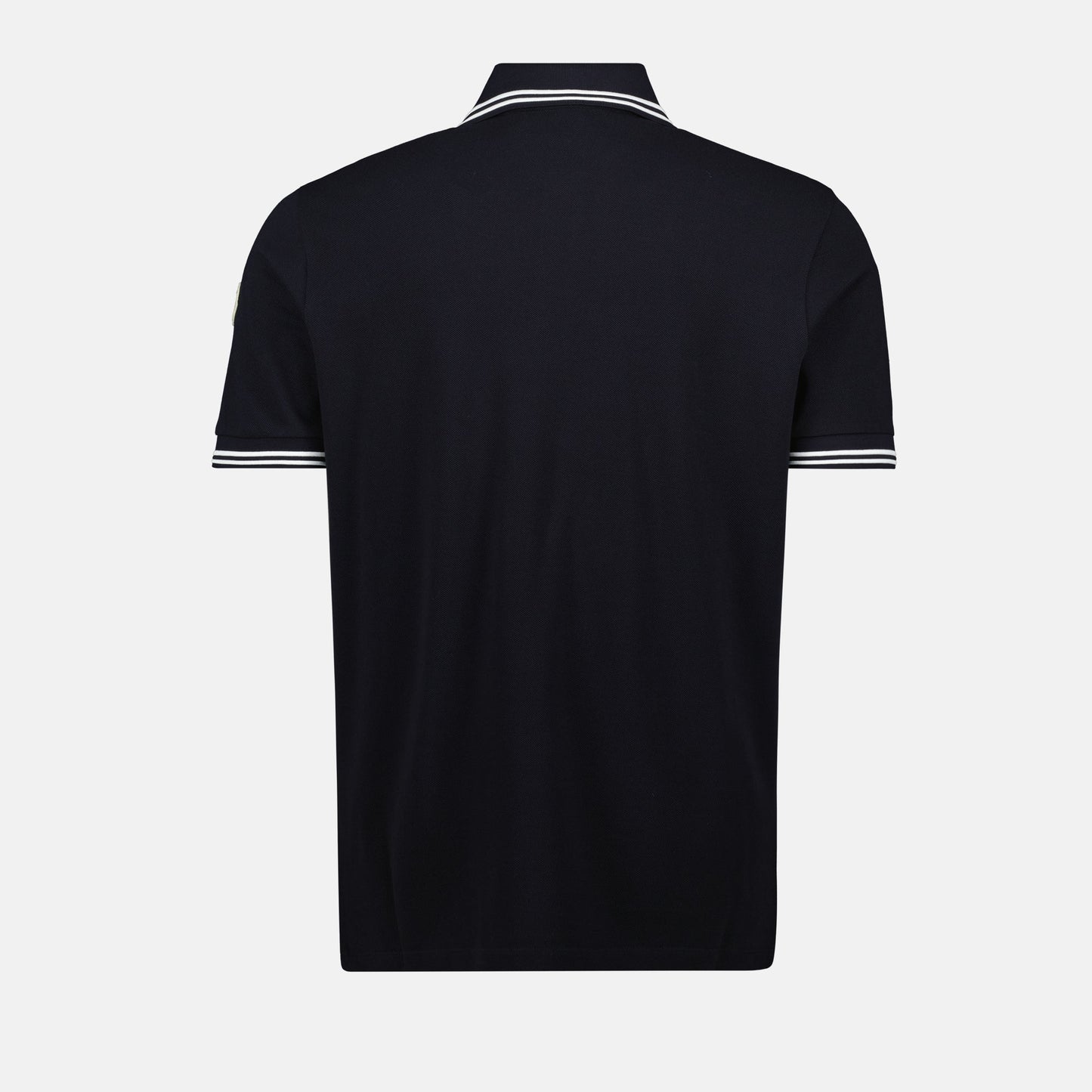 Navy Polo Shirt with Contrast Stripe Trim