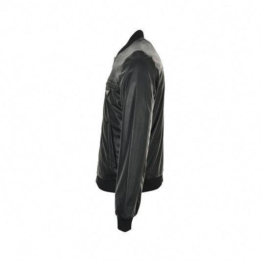 Reversible Leather & Nylon Bomber Jacket