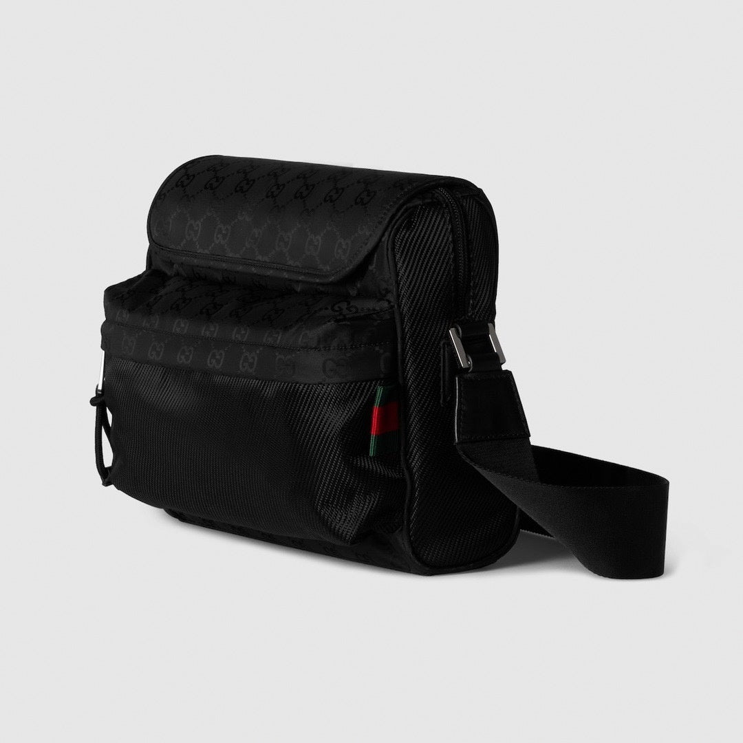 Medium Black Messenger Crossbody Bag