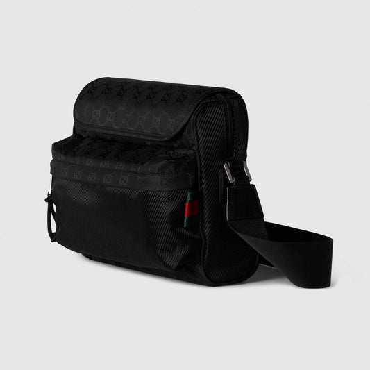 Medium Black Messenger Crossbody Bag