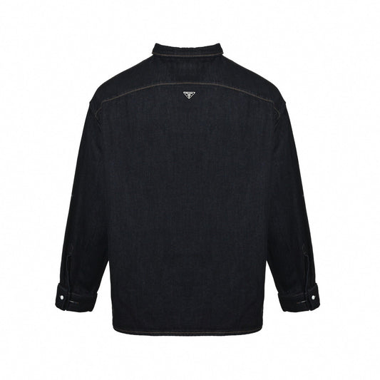 Triangle Logo Back Denim Shirt Jacket