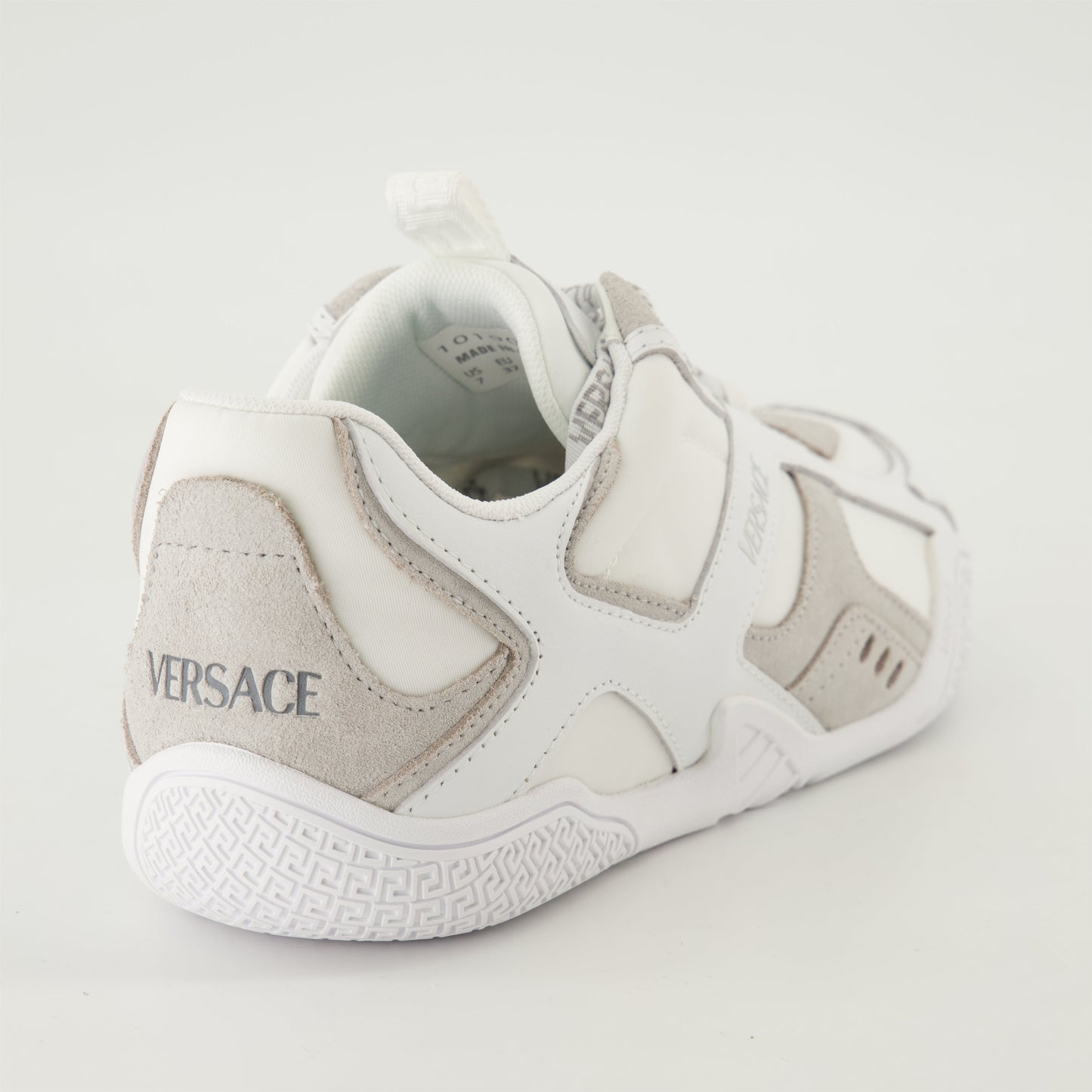 White and Beige Panel Sneakers