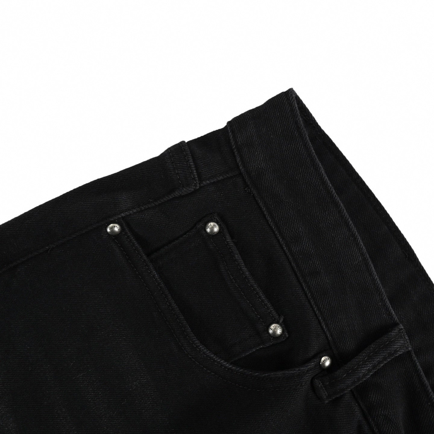 Black Slim-Fit Denim Jeans with Monogram Details