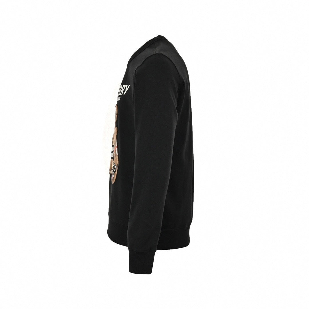 Thomas Bear Checked Applique Sweatshirt | Black