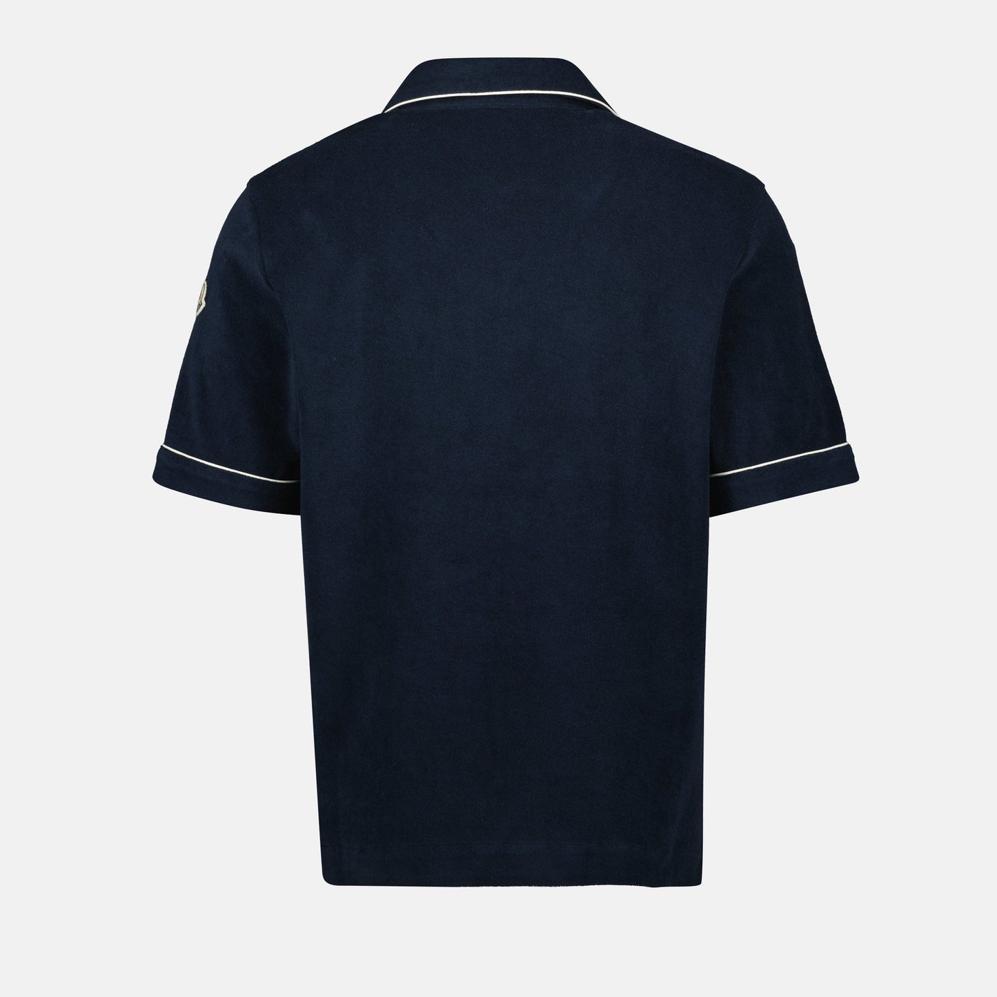 Navy Towelling Polo with Contrast Trim