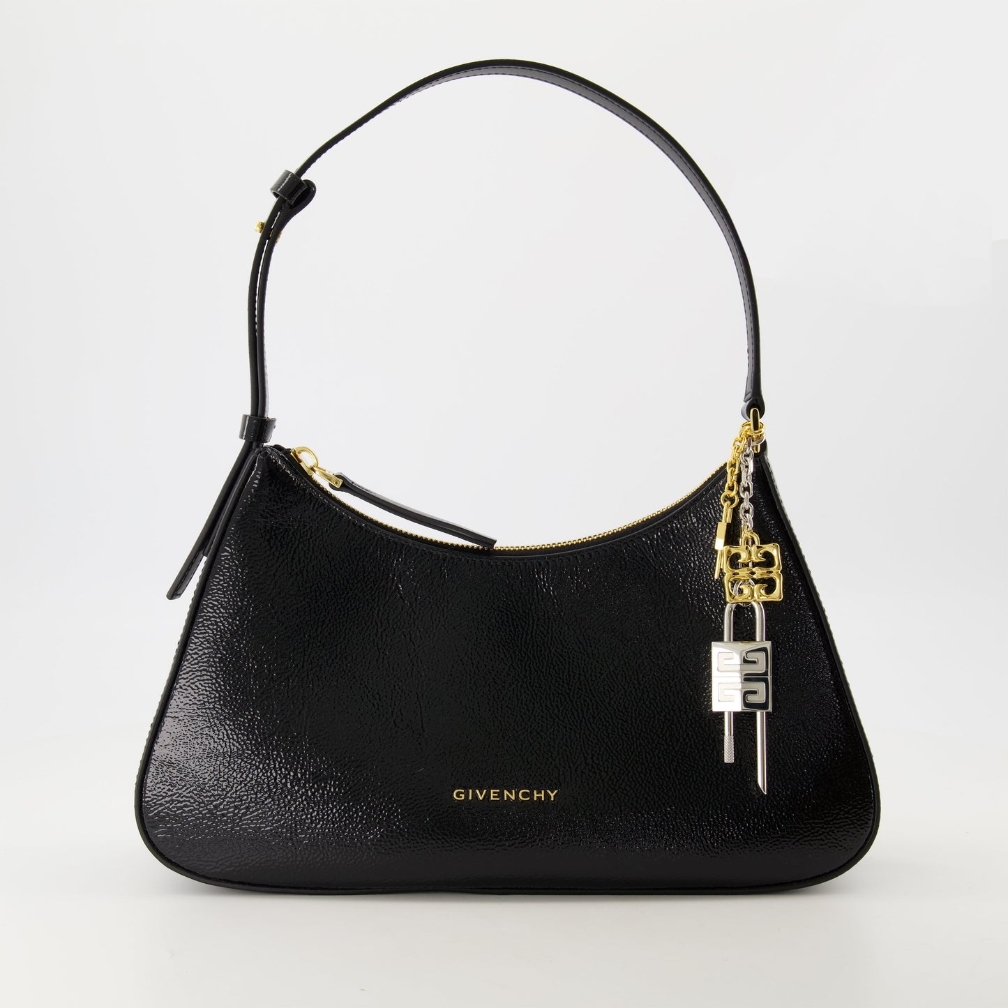 Black Patent Leather Mini Shoulder Bag with 4G Charms