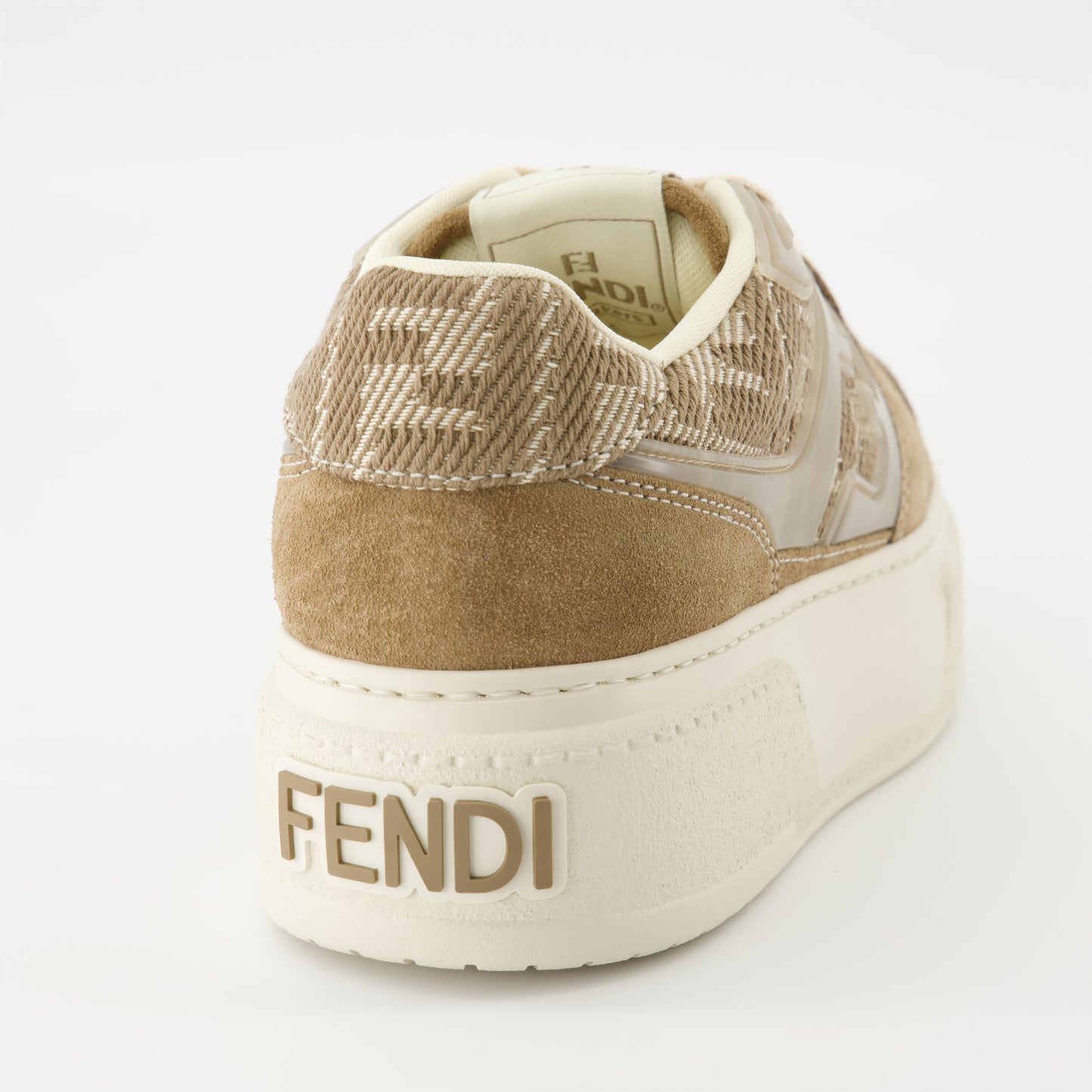 Platform Sneakers Beige Jacquard