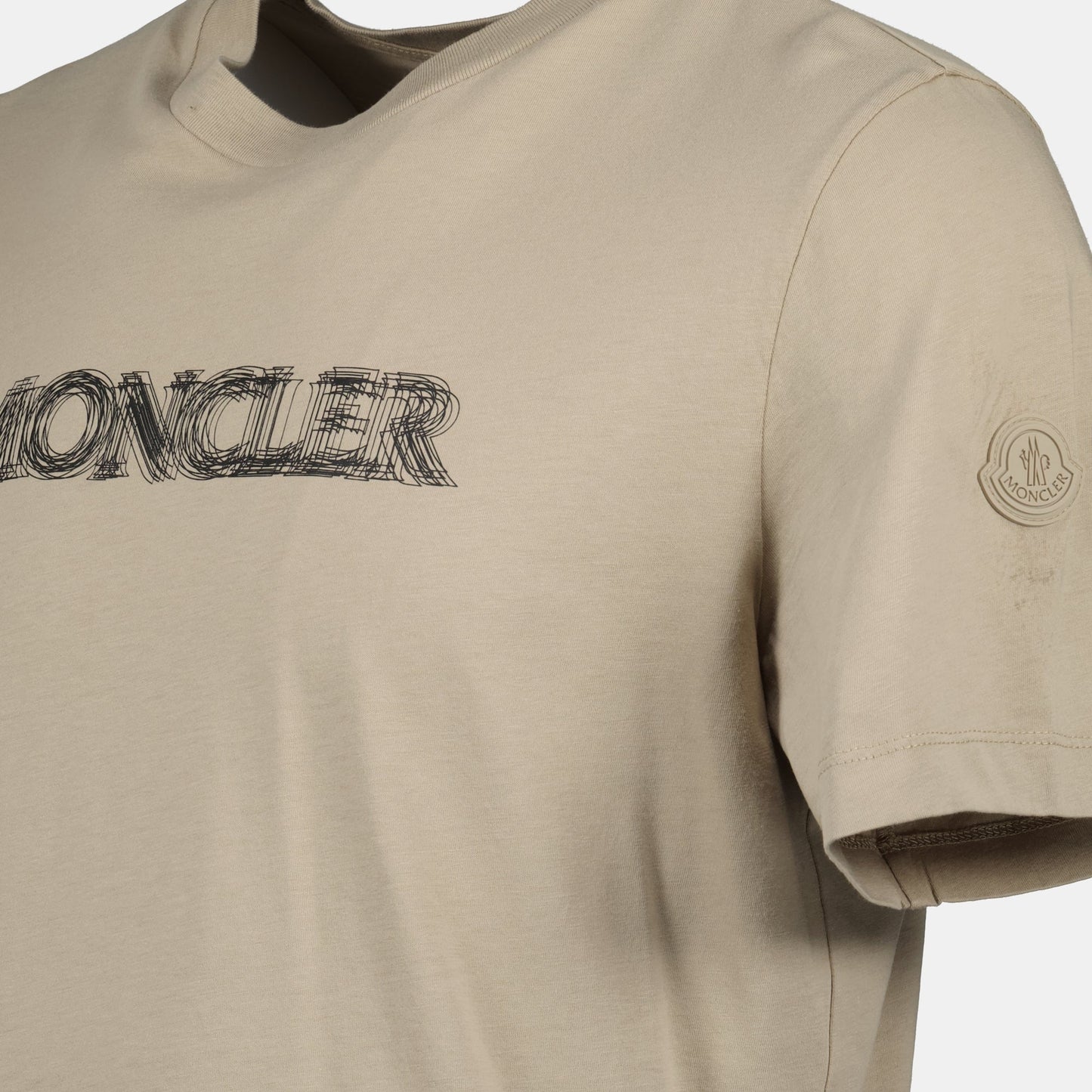 Beige Blurred Logo T-Shirt