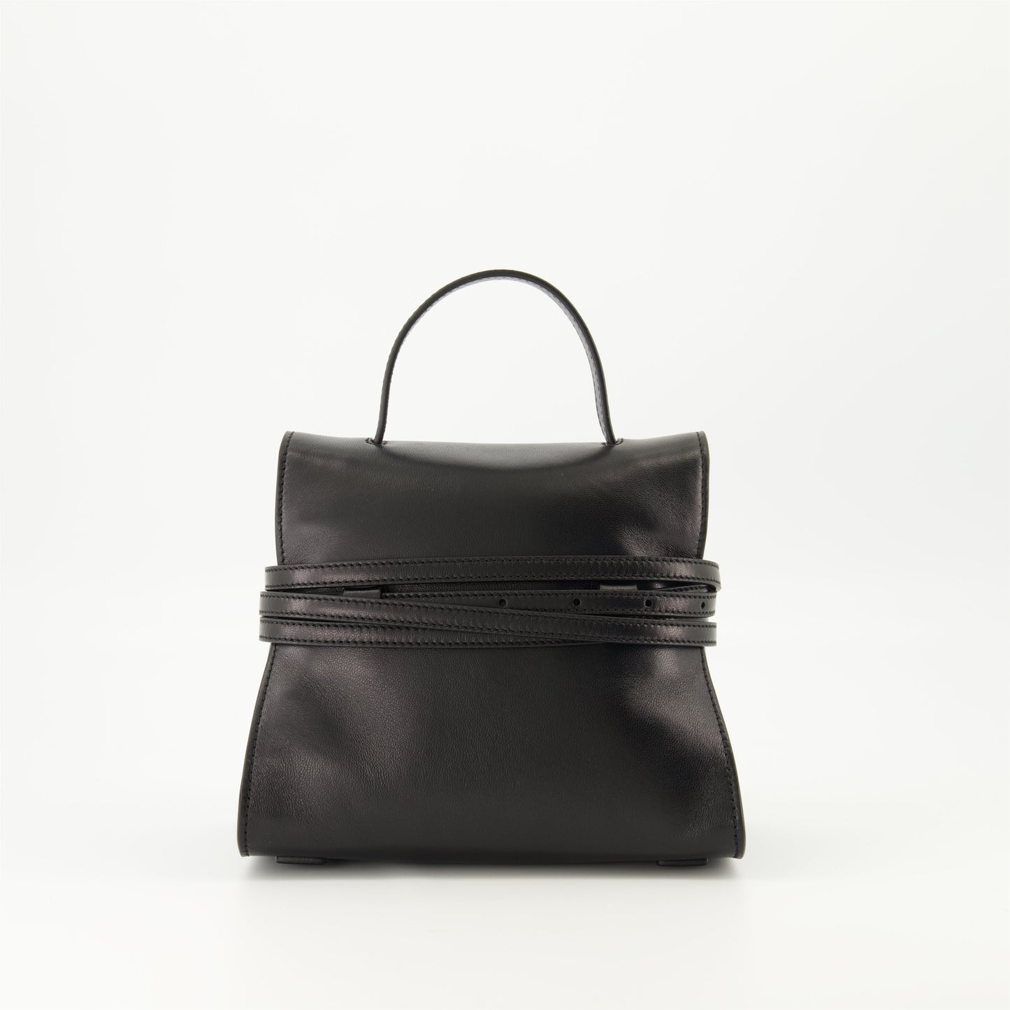 Tie Me Leather shoulder bag (Black)