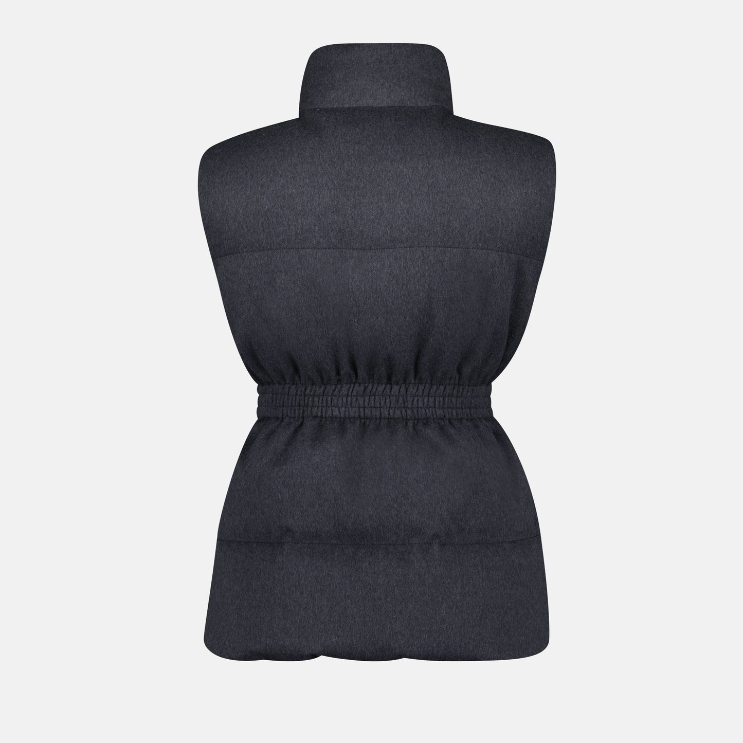 Belted Padded Vest with High Collar