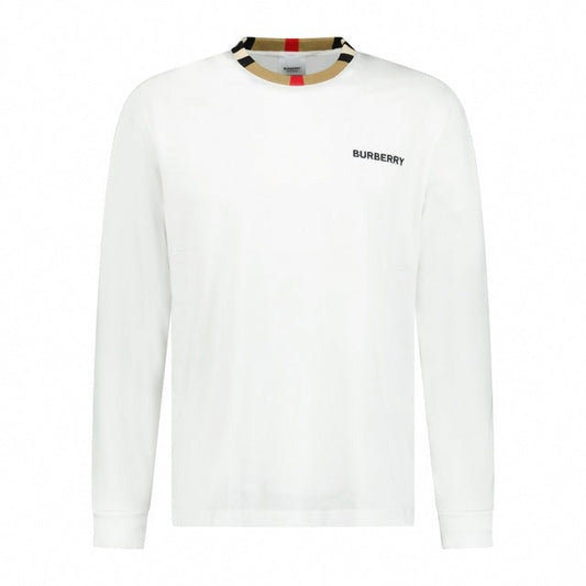 'Jayson' Check Long Sleeve T-Shirt - White