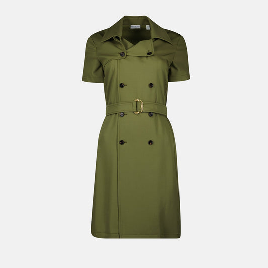 Double-Breasted Belted Trench Dress