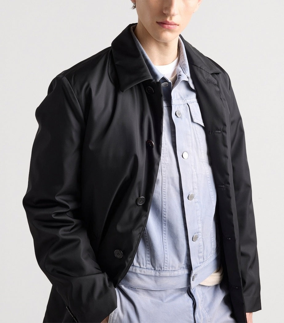 Light Wash Cotton Gabardine Denim Jacket