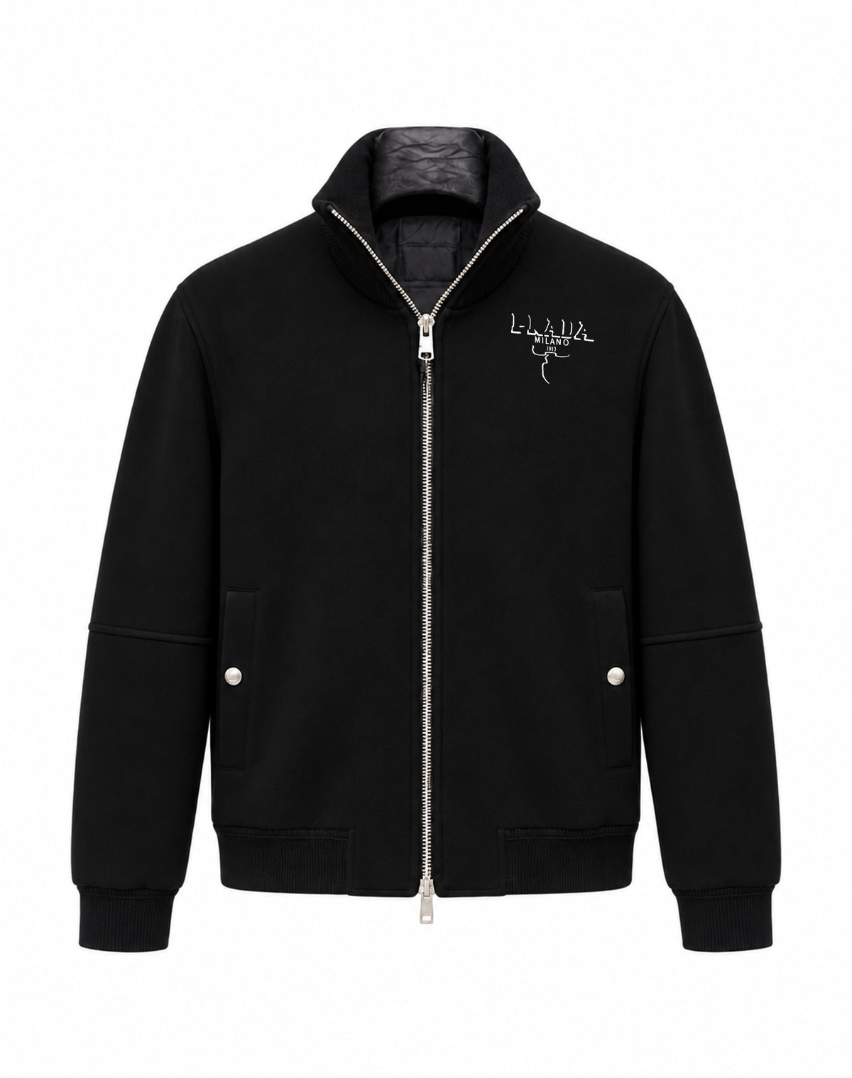 Padded-Layer Zip Cardigan