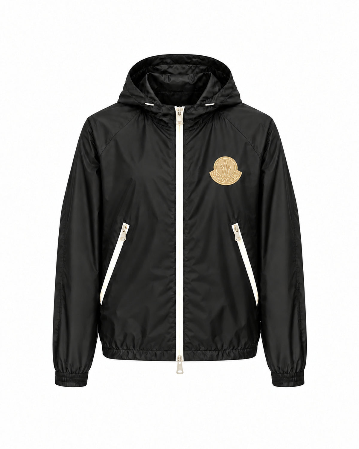 Gold Badge Hooded Jacket – Black