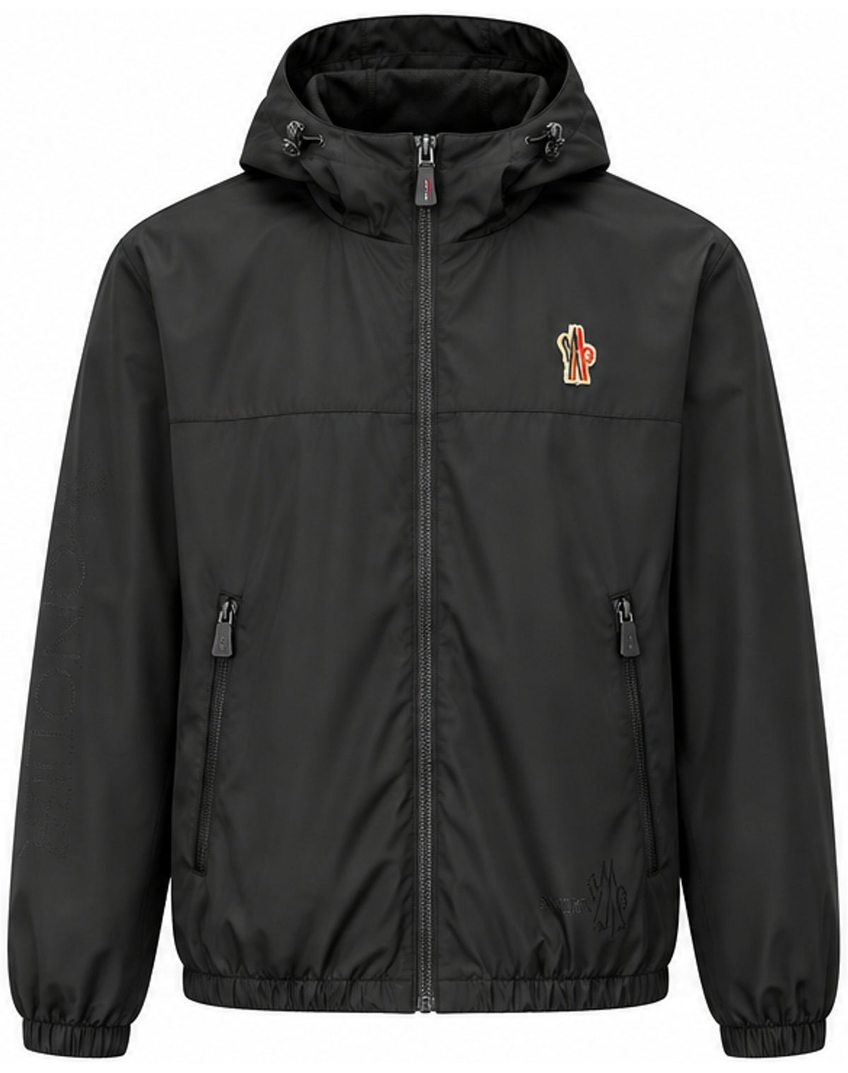 Logo Hooded Windbreaker – Black