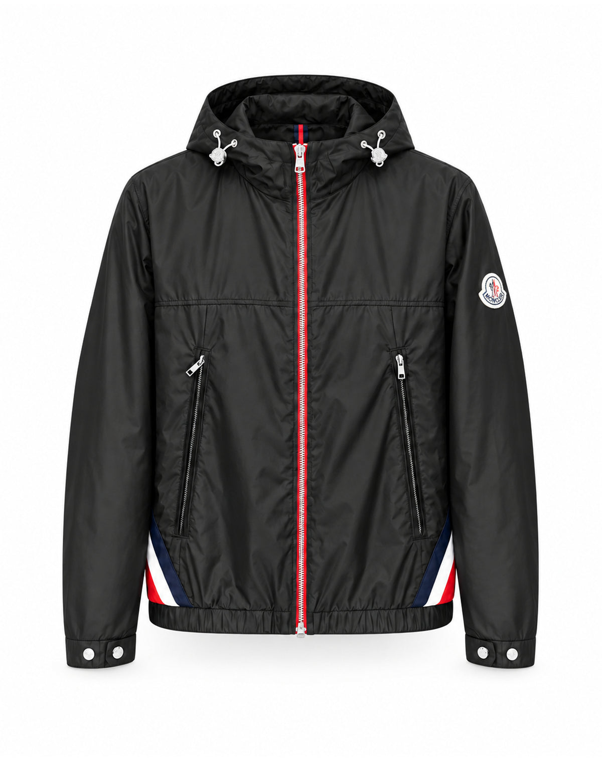 Contrast-Zip Hooded Jacket – Navy & Black