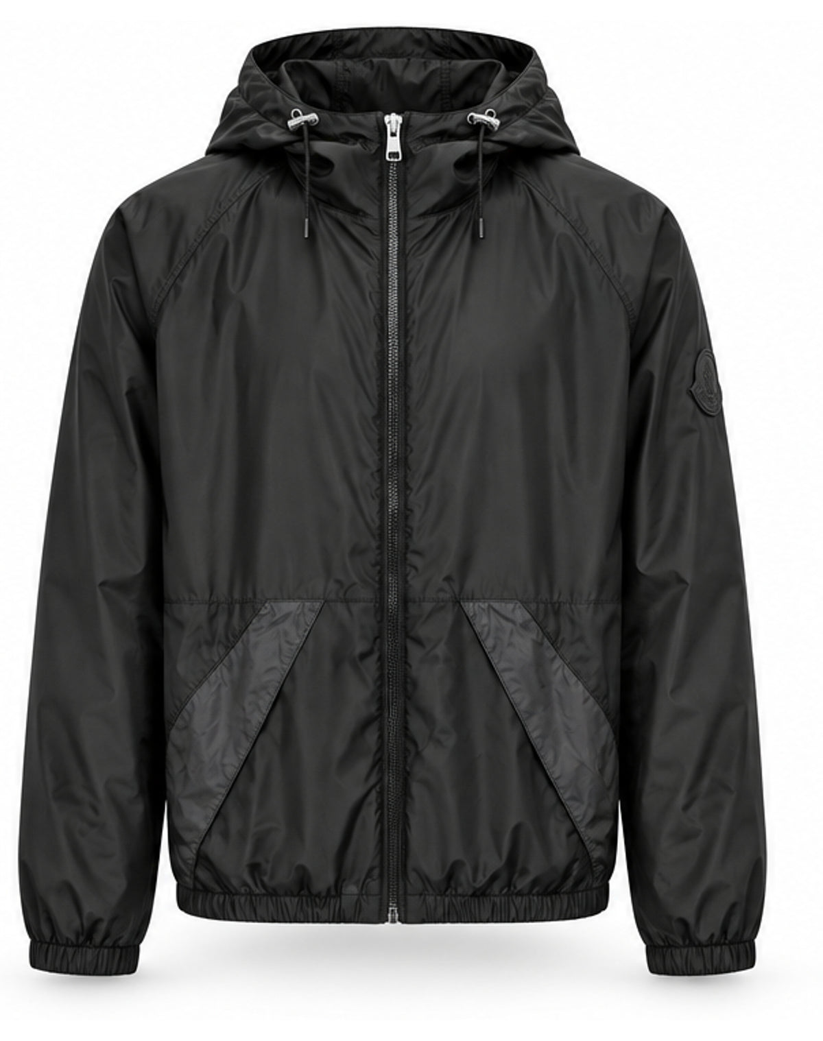 Panelled Hooded Windbreaker – Black
