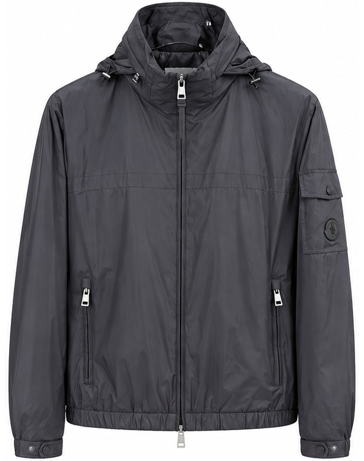 Hooded Charcoal Windbreaker