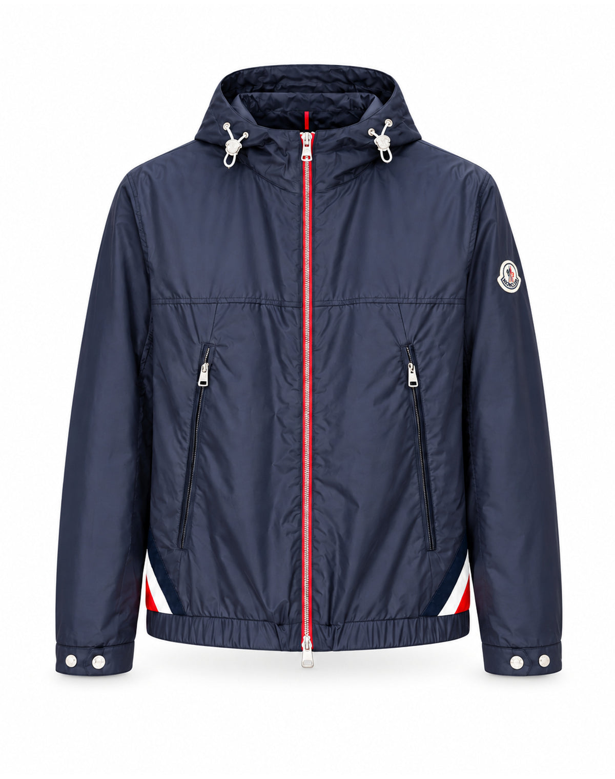 Contrast-Zip Hooded Jacket – Navy & Black