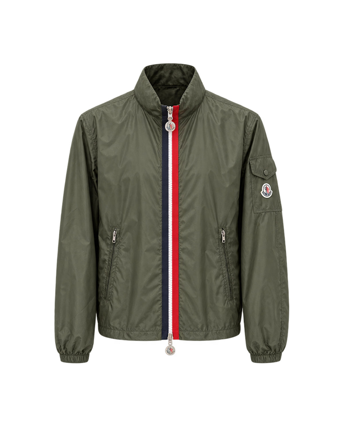Striped Zip Jacket – Olive