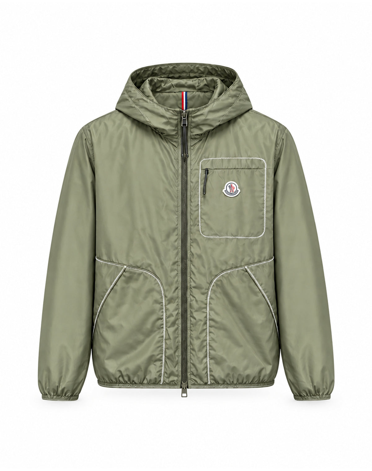 Contrast-Stitch Utility Jacket – Black & Olive